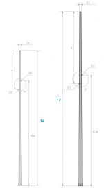 Cột thép đèn pha 14m và 17m chiếu sáng công cộng