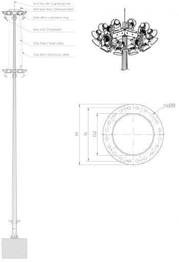 Cột thép nâng hạ 25m